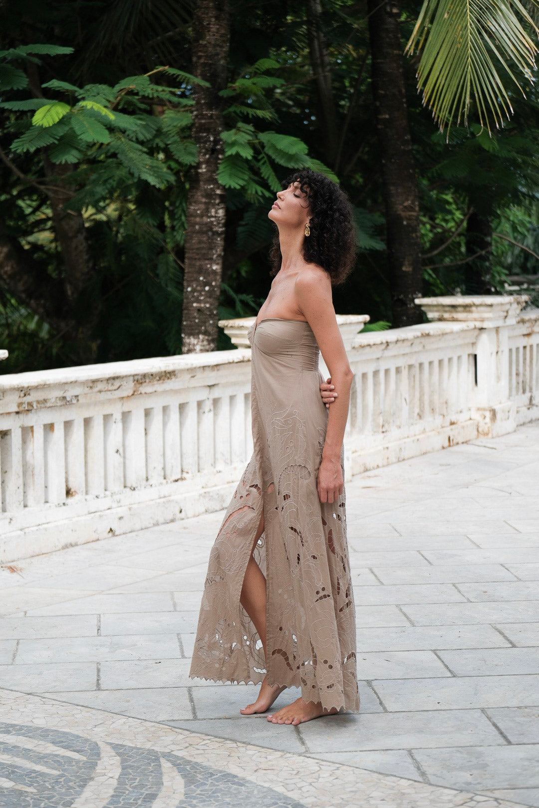 Amai Lace Maxi Dress Beige