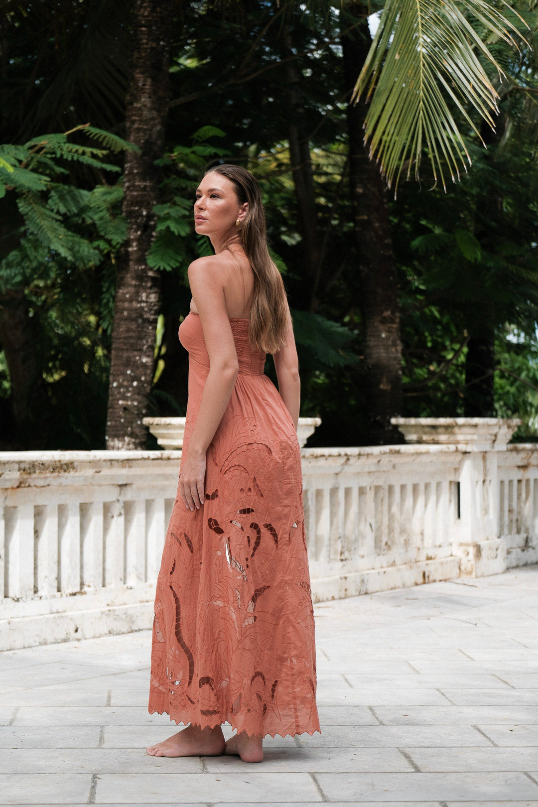 Amai Lace Maxi Dress Brunt Orange