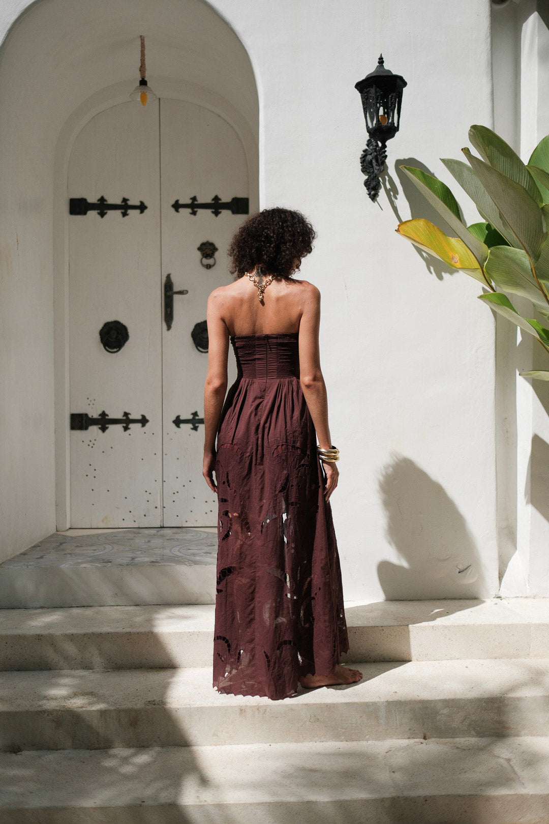Amai Lace Maxi Dress Burgundy