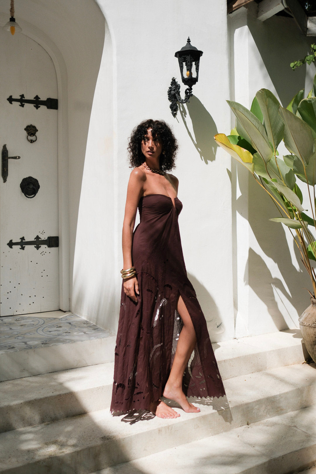 Amai Lace Maxi Dress Burgundy