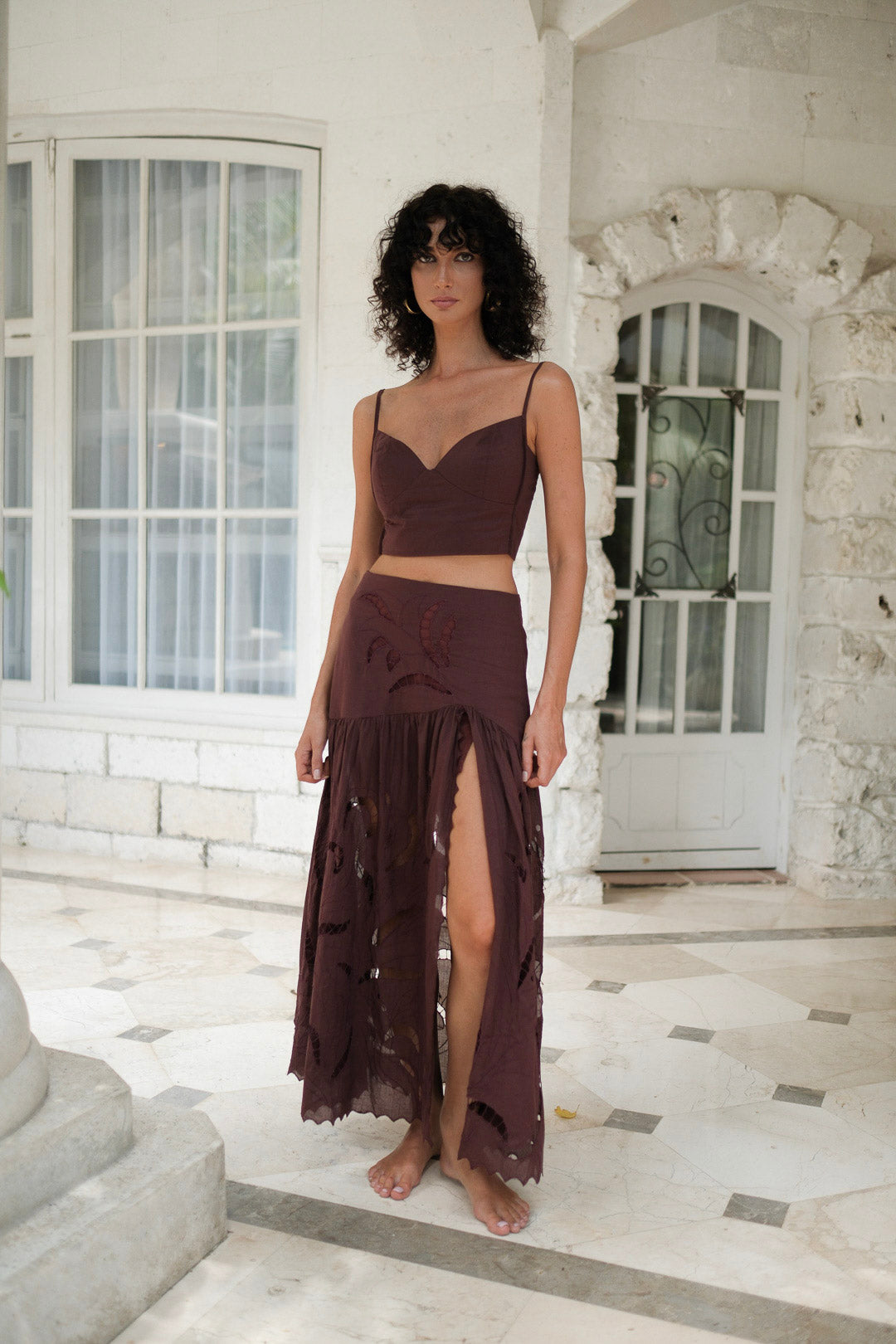 Amai Crop Top Burgundy