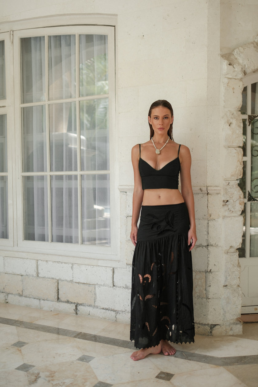 Amai Lace Skirt Black