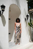 Brisa Hand-Painted Silk Dress Beige