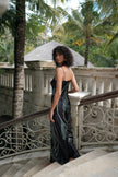 Brisa Hand-Painted Silk Dress Black