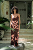 Brisa Hand-Painted Silk Dress Burgundy