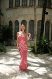 Brisa Hand-Painted Silk Dress Sugar Pink