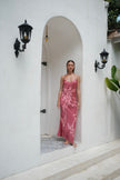 Brisa Hand-Painted Silk Dress Sugar Pink