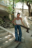 Brisa Hand-Painted Silk Pant Blue