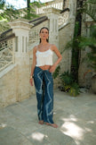 Brisa Hand-Painted Silk Pant Blue
