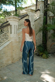 Brisa Hand-Painted Silk Pant Blue