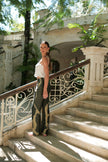 Brisa Hand-Painted Silk Pant Green