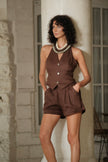 Eden Linen Short Brown