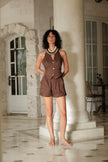 Eden Linen Vest Brown
