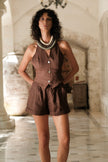 Eden Linen Short Brown