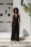 Leia Linen Dress Black