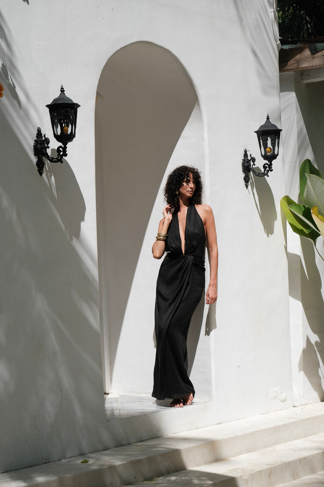Leia Linen Dress Black