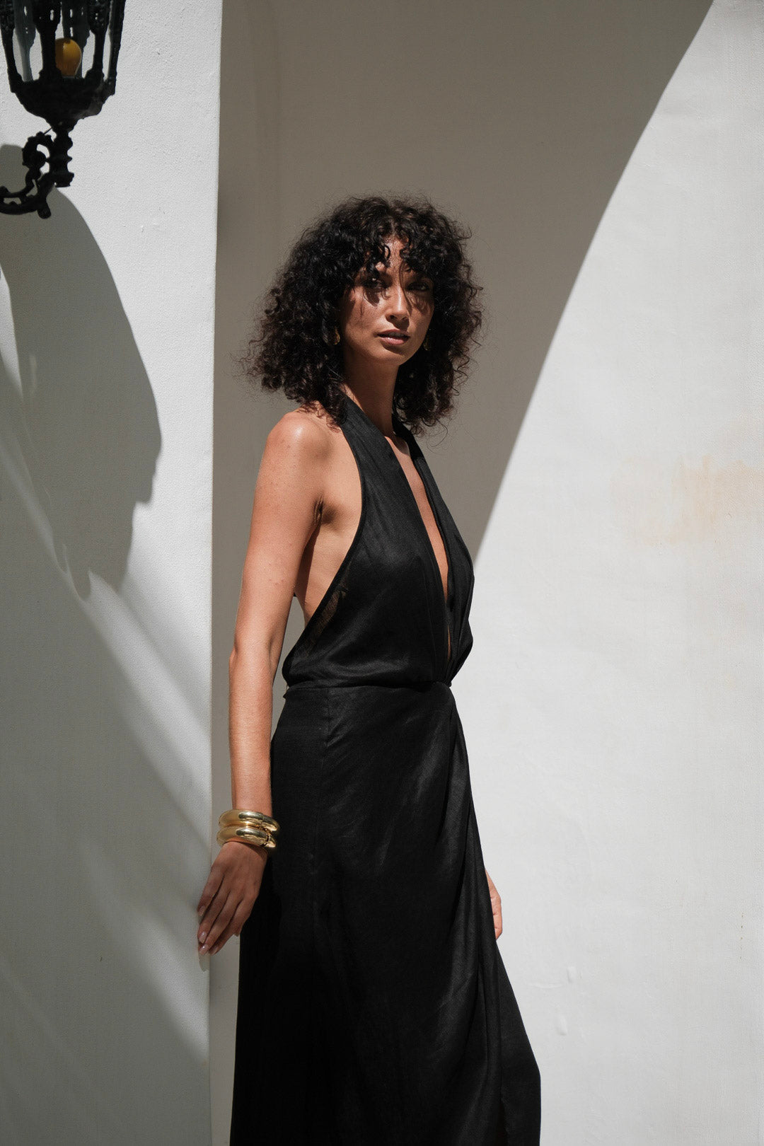 Leia Linen Dress Black