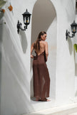 Leia Linen Dress Brown
