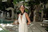 Leia Linen Dress White