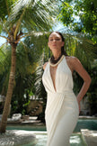 Leia Linen Dress White