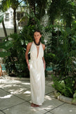 Leia Linen Dress White